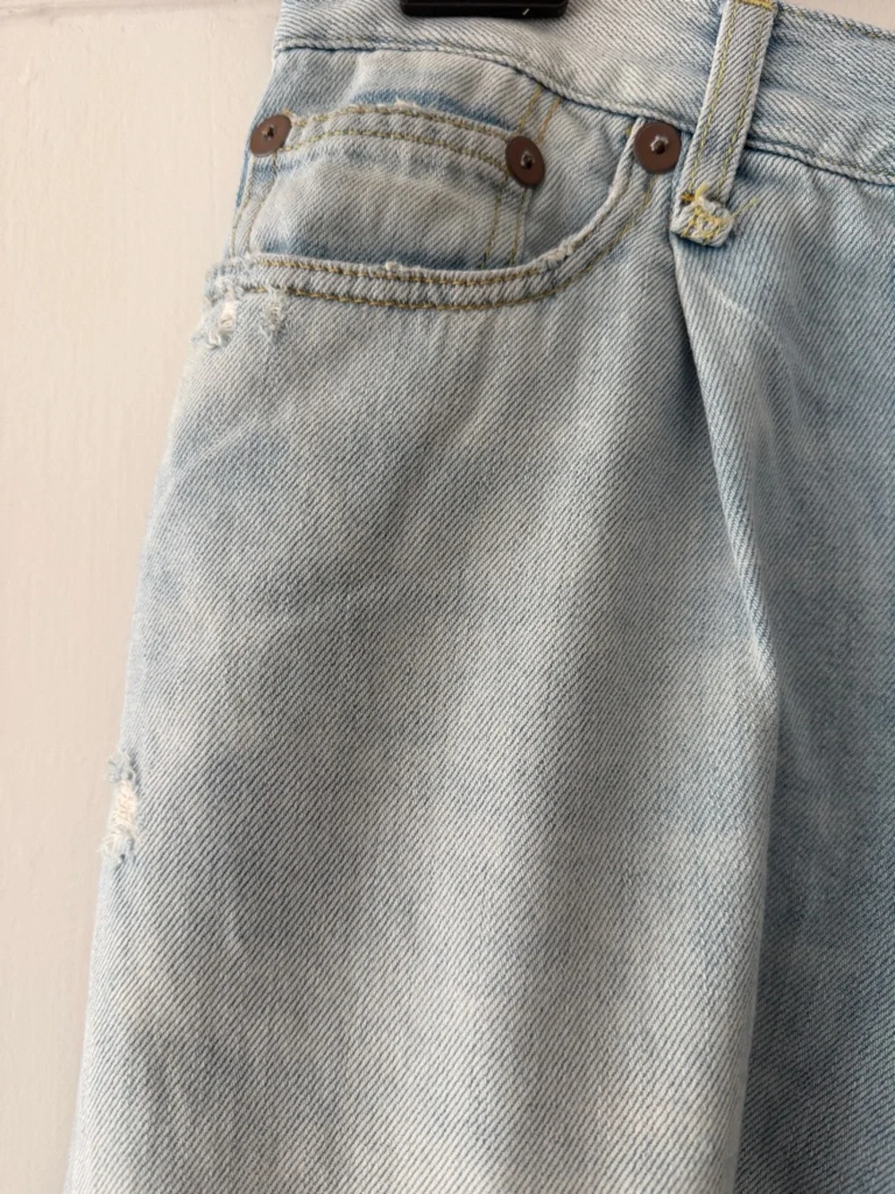 R13 Wide Leg Distressed Summer Weight Jeans - Picture 2 of 6